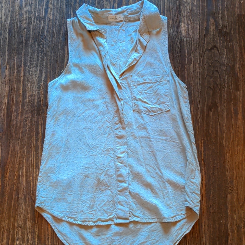Thread & Supply Sleeveless Sage Gray Chambray